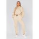 Stone Oversized Cropped Hoodie And Joggers Set